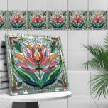 Tulip flower stained glass mosaic tile<br><div class="desc">Tulip flower stained glass mosaic</div>