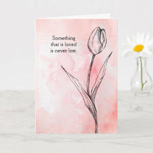 Tulip Flower Sympathy Card Loss Funeral Memorial