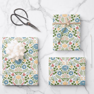 Tulip Flower Tapestry Wrapping Paper Sheet