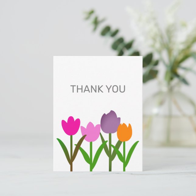 Tulip Flower Thank You Note cards (Standing Front)