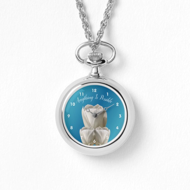 Tulip Flowers Anything Is Possible Inspirational   Watch (Front)