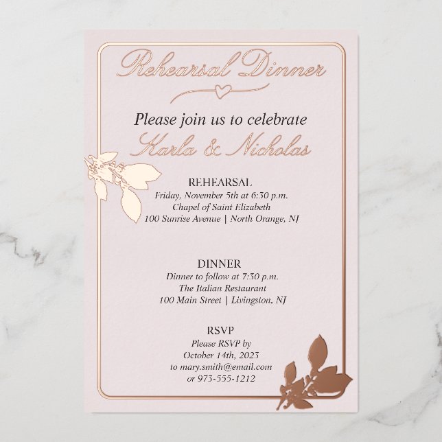 Tulip Flowers Blush Rehearsal Dinner (Front)