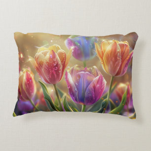 Tulip Flowers Digital Art Decorative Cushion
