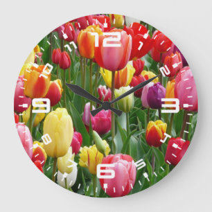 Tulip Flowers Garden-52126 Large Clock