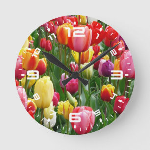 Tulip Flowers Garden-52126 Round Clock
