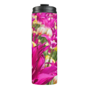 Tulip Flowers in Fuchsia Thermal Tumbler