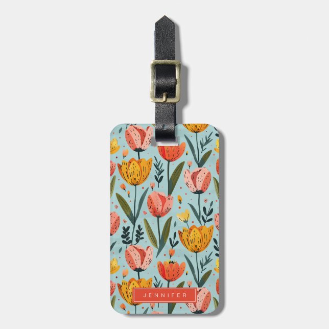 Tulip Flowers Luggage Tags (Front Vertical)