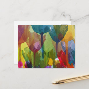 Tulip Flowers, Watercolor Flowers, Floral Postcard