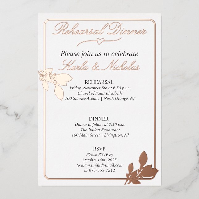 Tulip Flowers White Rehearsal Dinner (Front)