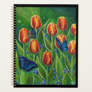 Tulip flowers with butterflies by Renee Lavoie Planner