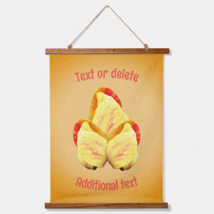 Tulip Flowers Your Text Personalised  Hanging Tapestry