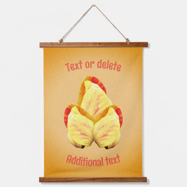 Tulip Flowers Your Text Personalised  Hanging Tapestry (Front)