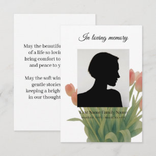 tulip funeral prayer card