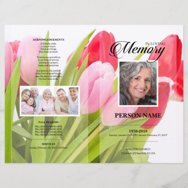 Tulip Funeral Template (Front)