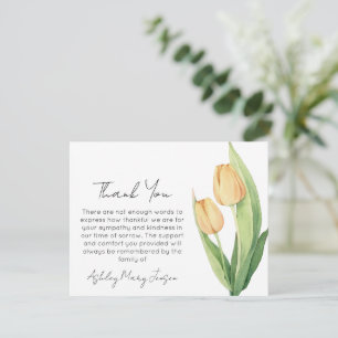 Tulip Funeral Thank You Card Bereavement