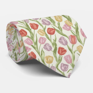 Tulip Garden Floral Pattern Tie