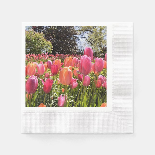 Tulip Garden Paper Napkin (Front)