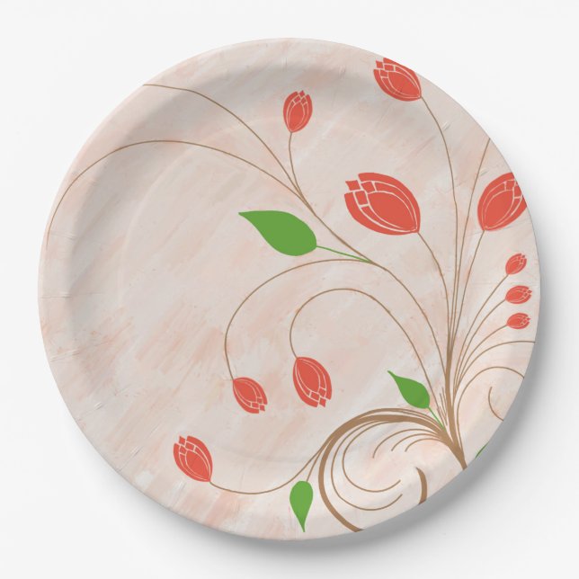 Tulip Garden Paper Plate (Front)