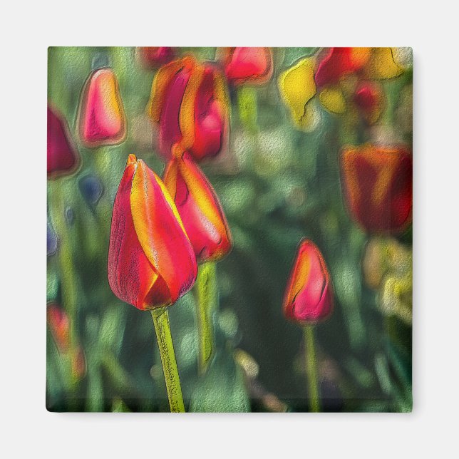 Tulip Garden Textured Magnet (Front)
