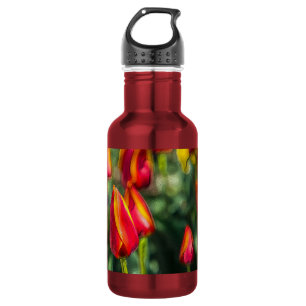 Tulip Garden Textured Stainless Steel Water Bottle
