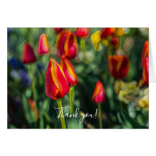 Tulip Garden Textured Thank You Card