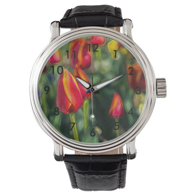 Tulip Garden Textured Watch (Front)