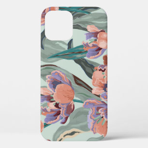 Tulip Garden: Vintage Large Flowers iPhone 12 Case