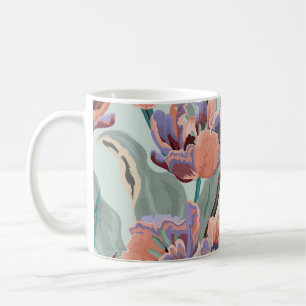 Tulip Garden: Vintage Large Flowers Coffee Mug
