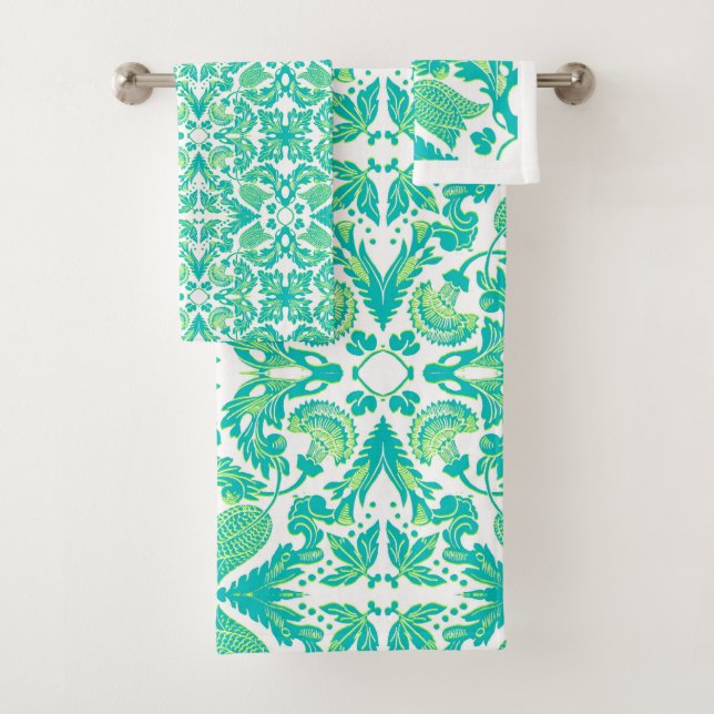 Tulip Garden - Vintage Mod Flower  Bath Towel Set (Insitu)