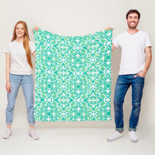Tulip Garden - Vintage Mod Flower Fleece Blanket
