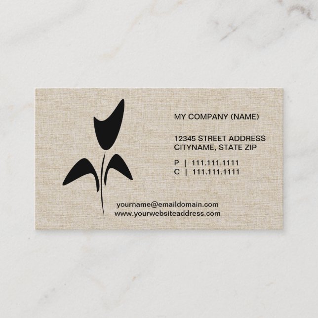 Tulip Gardener Florist Floral Logo Business Card (Front)