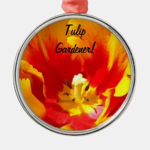 Tulip Gardener! Hanging ornament Red Yellow Tulips