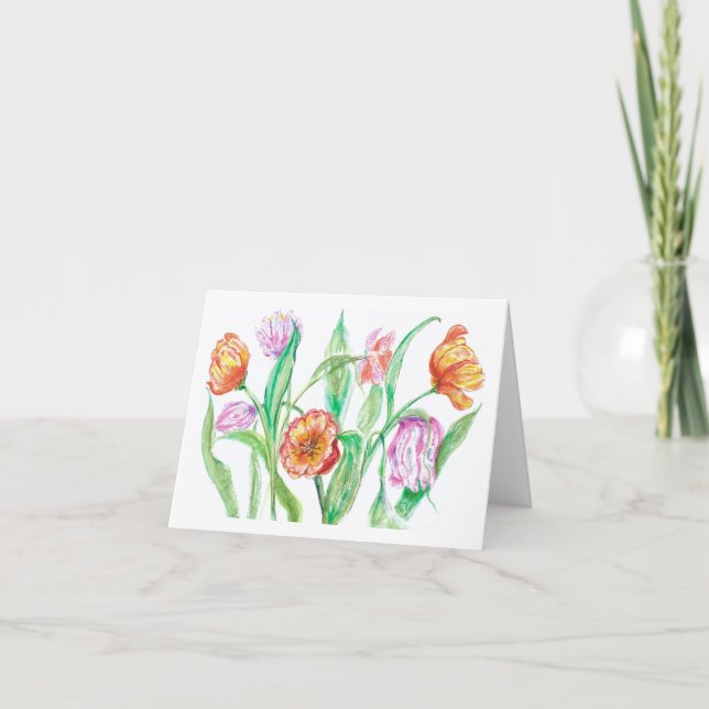 Tulip Greeting Card by Kim Lester (Front)