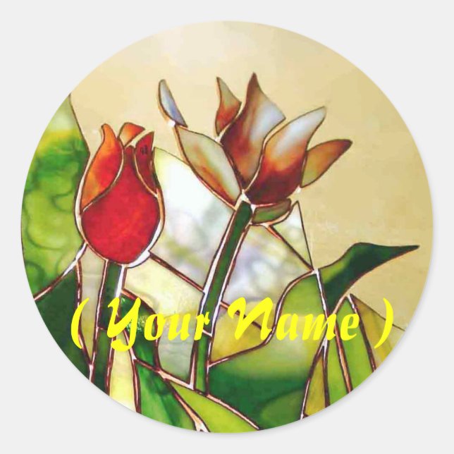 Tulip Happy Name Art Stickers (Front)