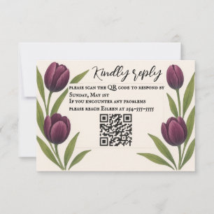 Tulip Heirloom QR Code RSVP Card