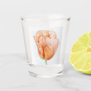 Tulip in Beautiful Peach Colour Shot Glass