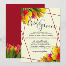 Tulip in Burgundy and Yellow Background Wedding