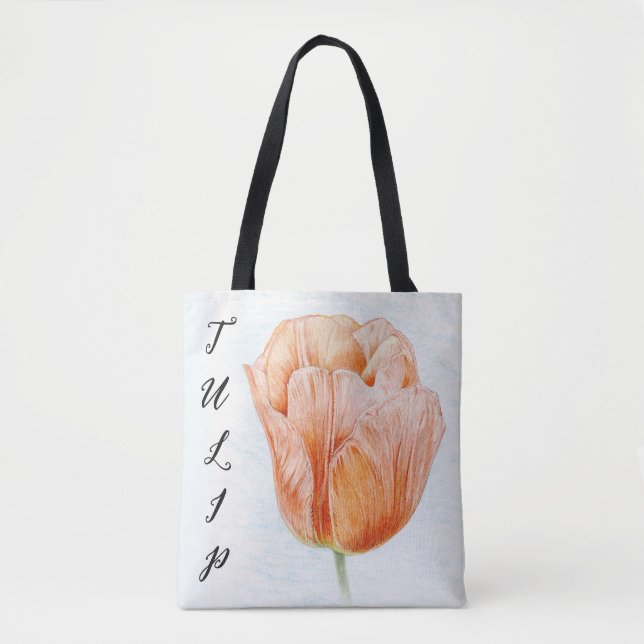 Tulip in Peach Colour Tote Bag (Front)