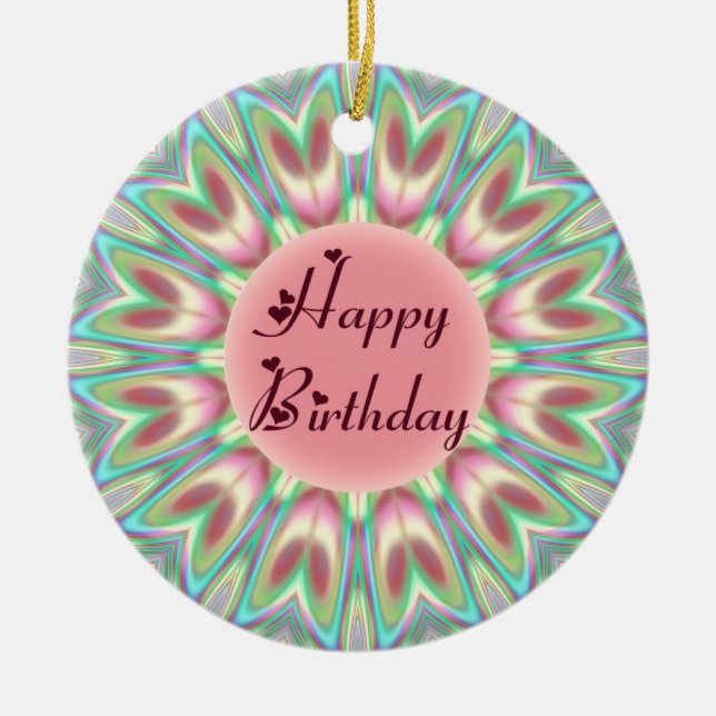 Tulip kaleidoscope ceramic tree decoration (Front)