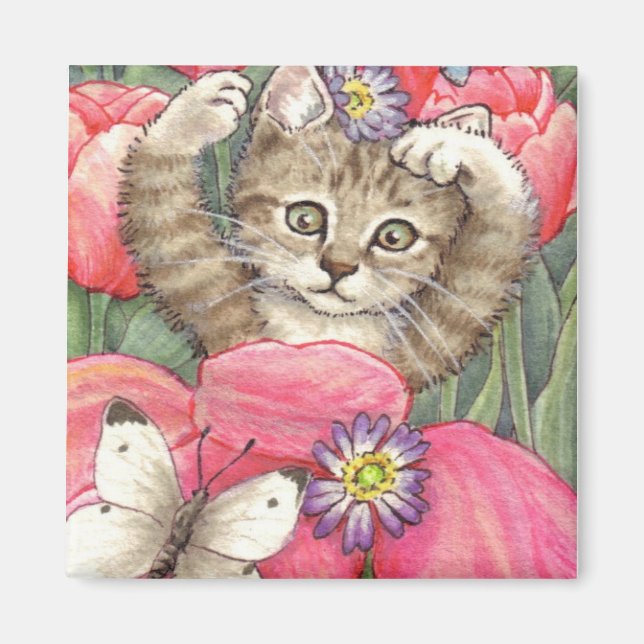 Tulip Kitten Magnet (Front)