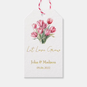 Tulip Let love grow wedding seed Gift Tags