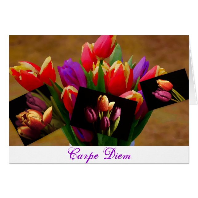 Tulip Love-Carpe Diem Card (Front Horizontal)