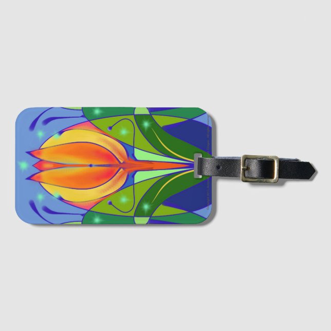 Tulip Luggage Tag with Business Card Slot (Front Horizontal)