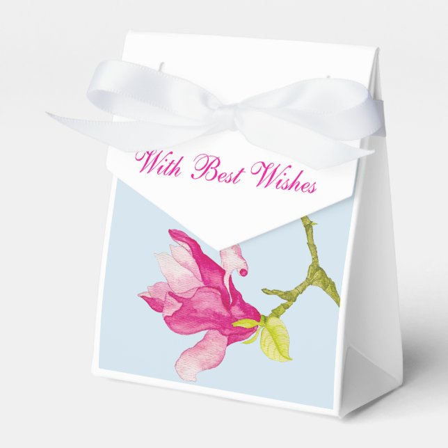 Tulip Magnolias on a Favour Box (Front Side)