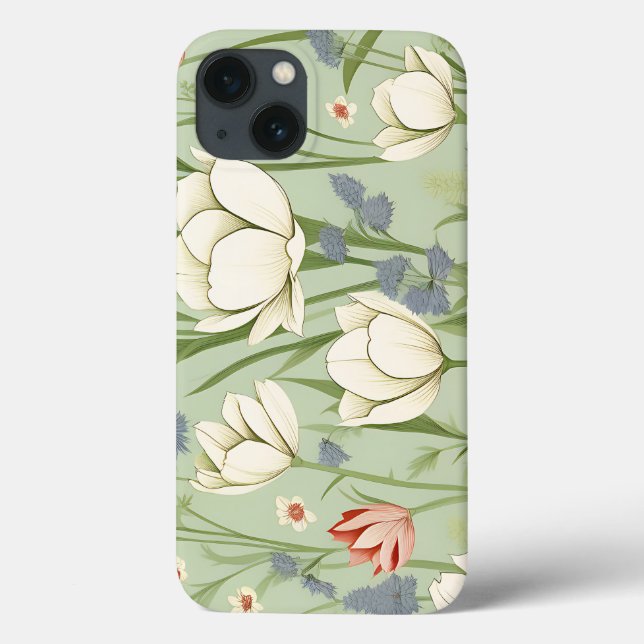 Tulip Meadow in Sage Green Case-Mate iPhone Case (Back)