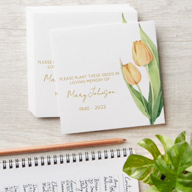 Tulip Memorial Funeral Seed Envelope (Stacked)