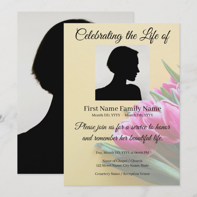 Tulip memorial invitation (Front/Back)