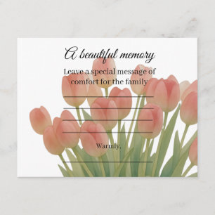 Tulip Memorial Message Card