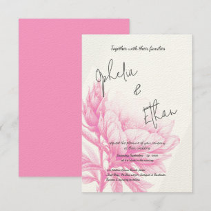 Tulip Minimalist blush pink Invitation
