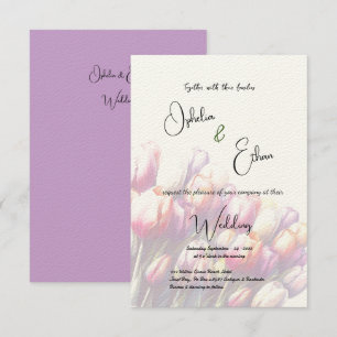 Tulip Minimalist Purple  Invitation